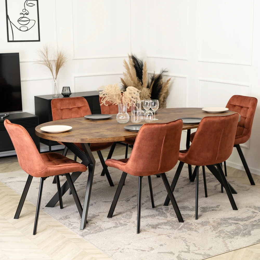 Fotelis Mebel Elite Kėdė RICK, rusva, veliūras