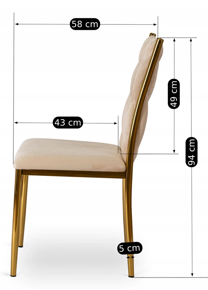 Mebel Elite Minkštas veliūrinis pintas svetainės kėdė Glamour valgomojo kremas DAN