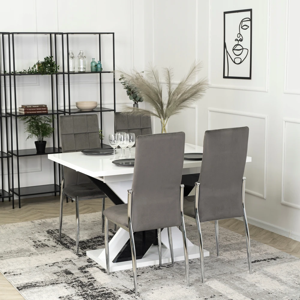 Mebel Elite MINŠTA VIRTUVĖS KĖDĖ SVETAINEI VALGOMO VIRTUVĖ VELIURAS Pilkas MOLLY