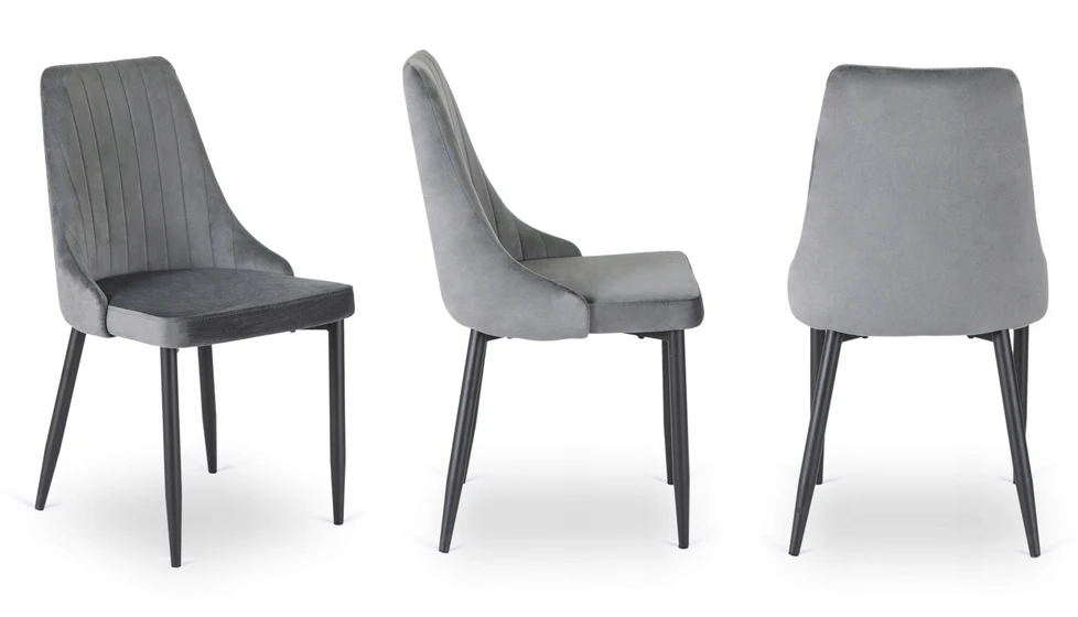 Mebel Elite Pilka minkšta virtuvė Svetainės valgomojo kėdė BARI