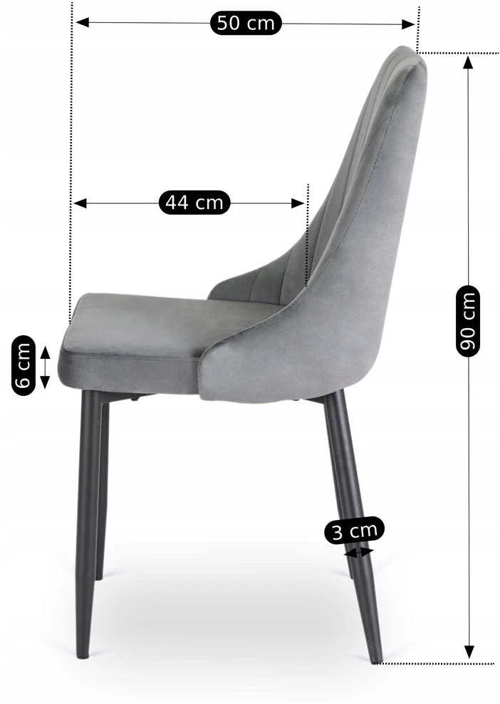 Mebel Elite Pilka minkšta virtuvė Svetainės valgomojo kėdė BARI