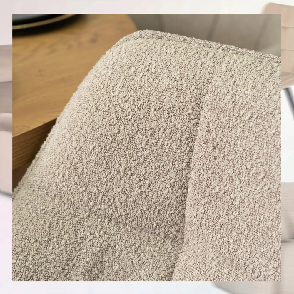 Mebel Elite Smėlio spalvos minkšta pasukama kėdė valgomajam ir svetainei PEONY