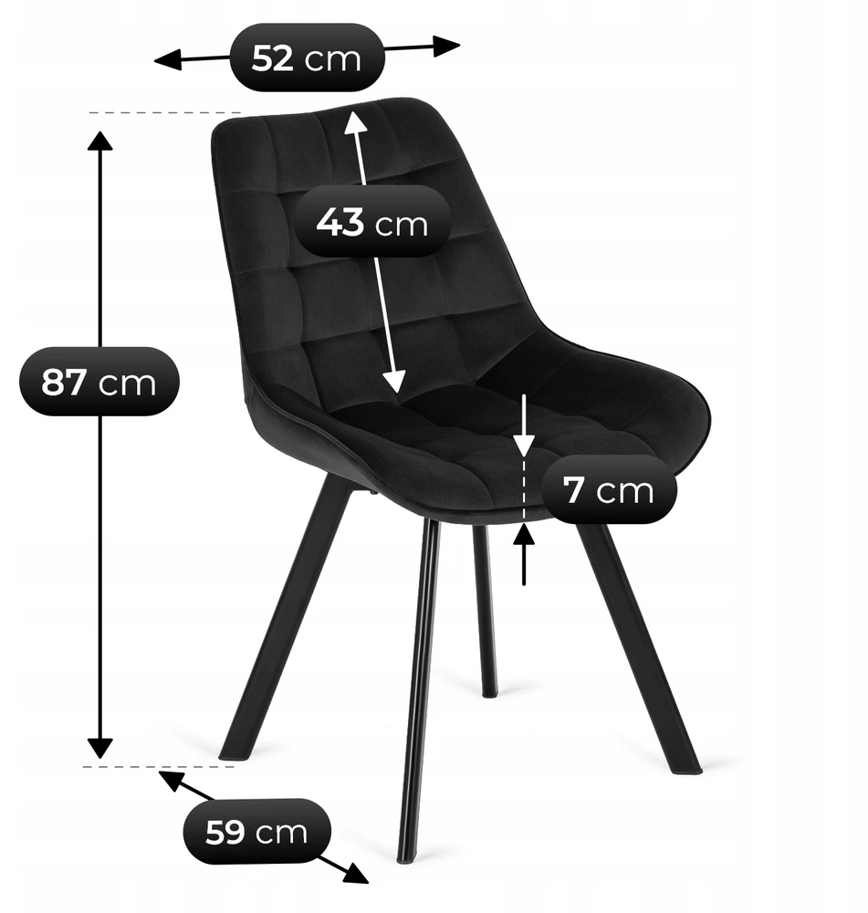 Fotelis Mebel Elite Valgomojo kėdė Rick, juoda