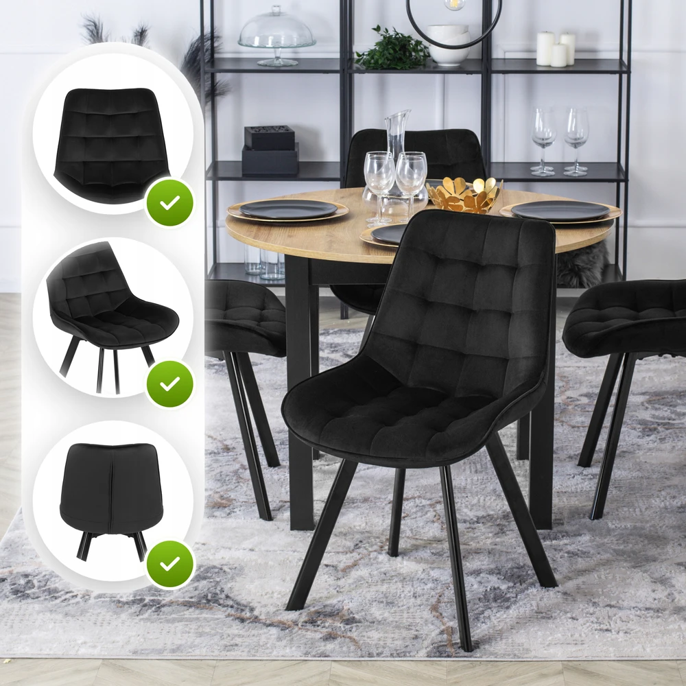 Fotelis Mebel Elite Valgomojo kėdė Rick, juoda