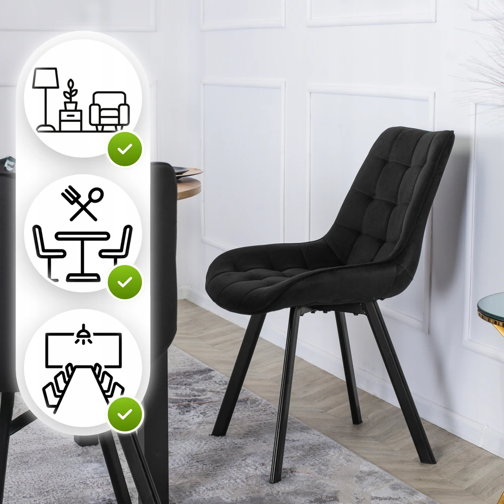 Fotelis Mebel Elite Valgomojo kėdė Rick, juoda