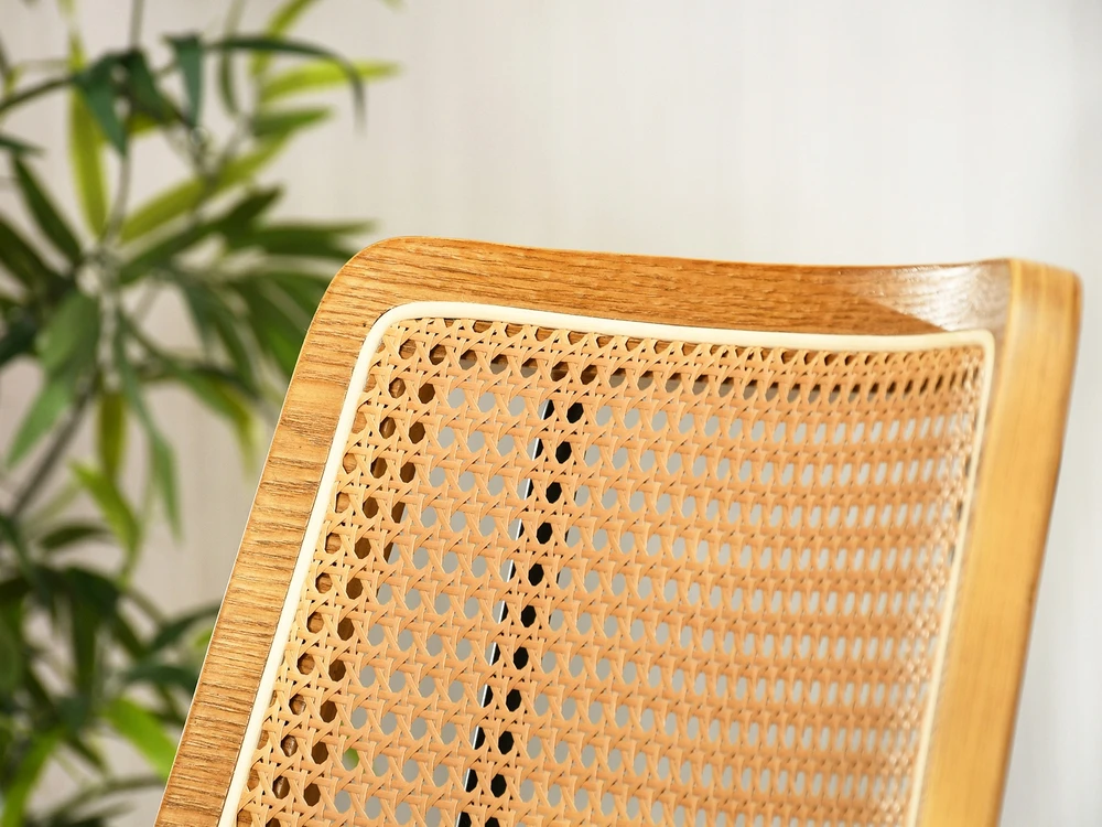 Mebel Partner BOHO KĖDĖS ŠVIESOS RĖMAS SU ROTINO ATGALĖLĖMIS IR RANKŲ ATRAMOMIS CECIL BEIGE OAK