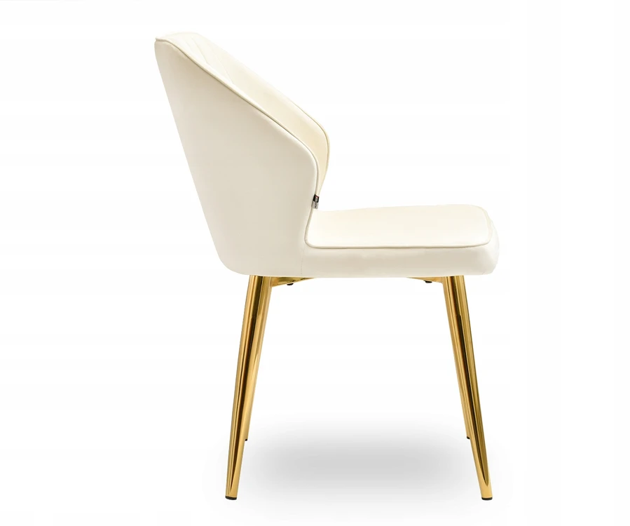 Mebel Partner CHIC SOLIDI GLAMOUR KĖDĖ, ŠVIESUS VELIŪRAS, ANT AUKSINĖS KOJELĖS, GASPAR, KREMINIS