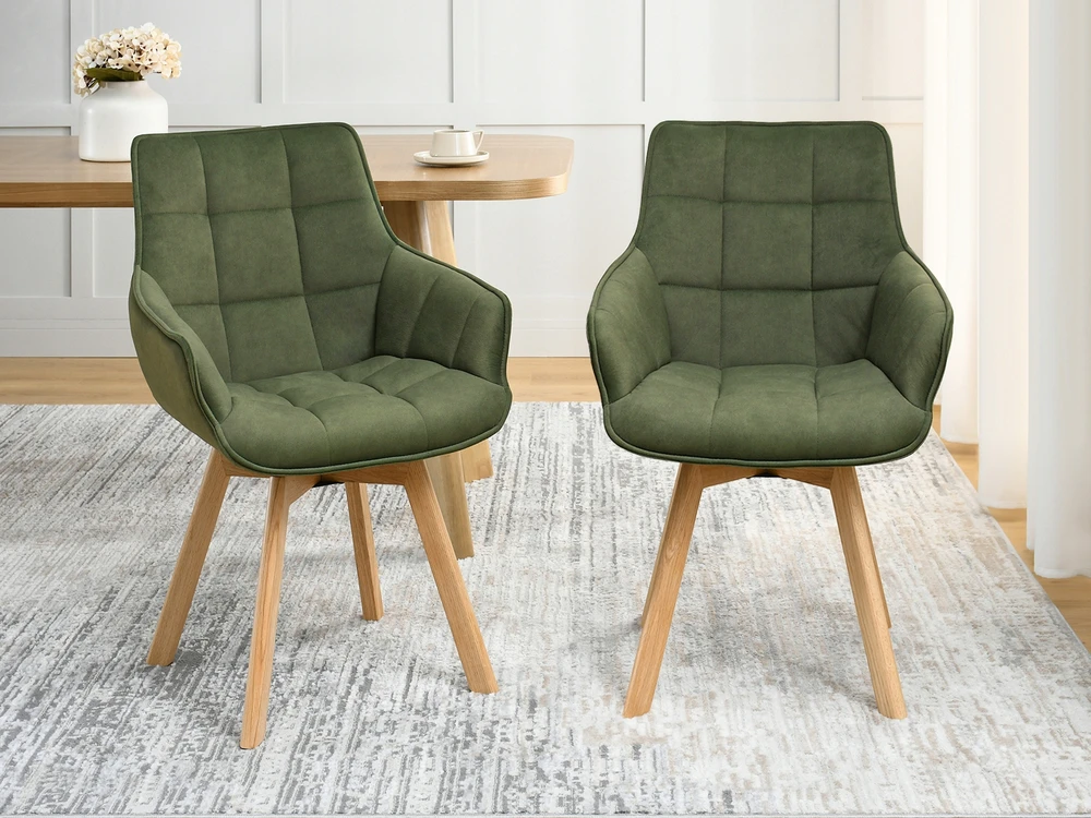 Mebel Partner DESIGNER MINŠTA SUKAMA KĖDĖ SU porankiais ARUBA Ąžuolo kojos