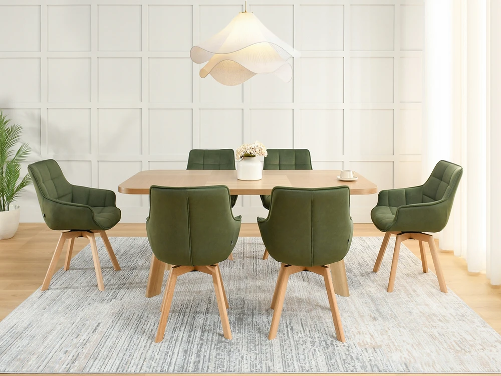 Mebel Partner DESIGNER MINŠTA SUKAMA KĖDĖ SU porankiais ARUBA Ąžuolo kojos