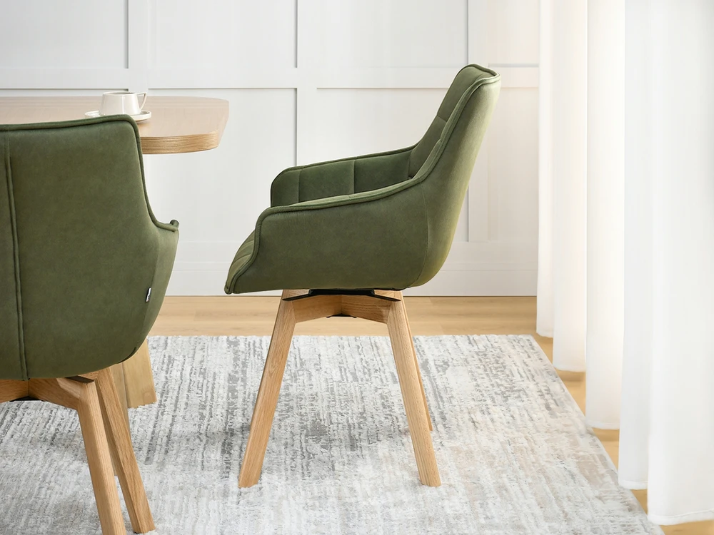 Mebel Partner DESIGNER MINŠTA SUKAMA KĖDĖ SU porankiais ARUBA Ąžuolo kojos
