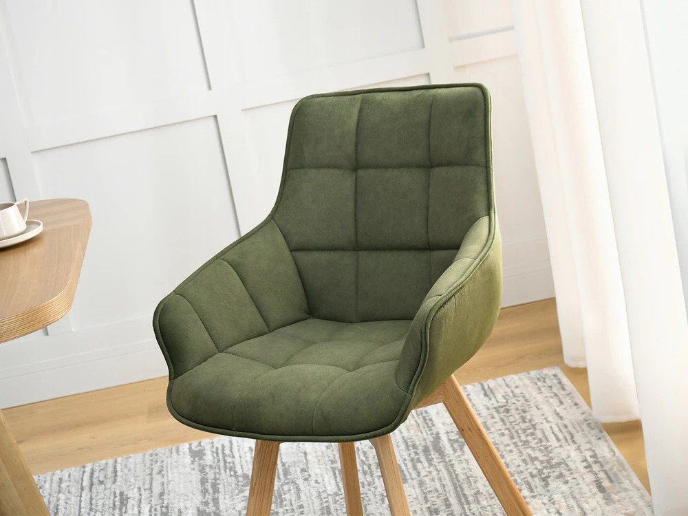 Mebel Partner DESIGNER MINŠTA SUKAMA KĖDĖ SU porankiais ARUBA Ąžuolo kojos