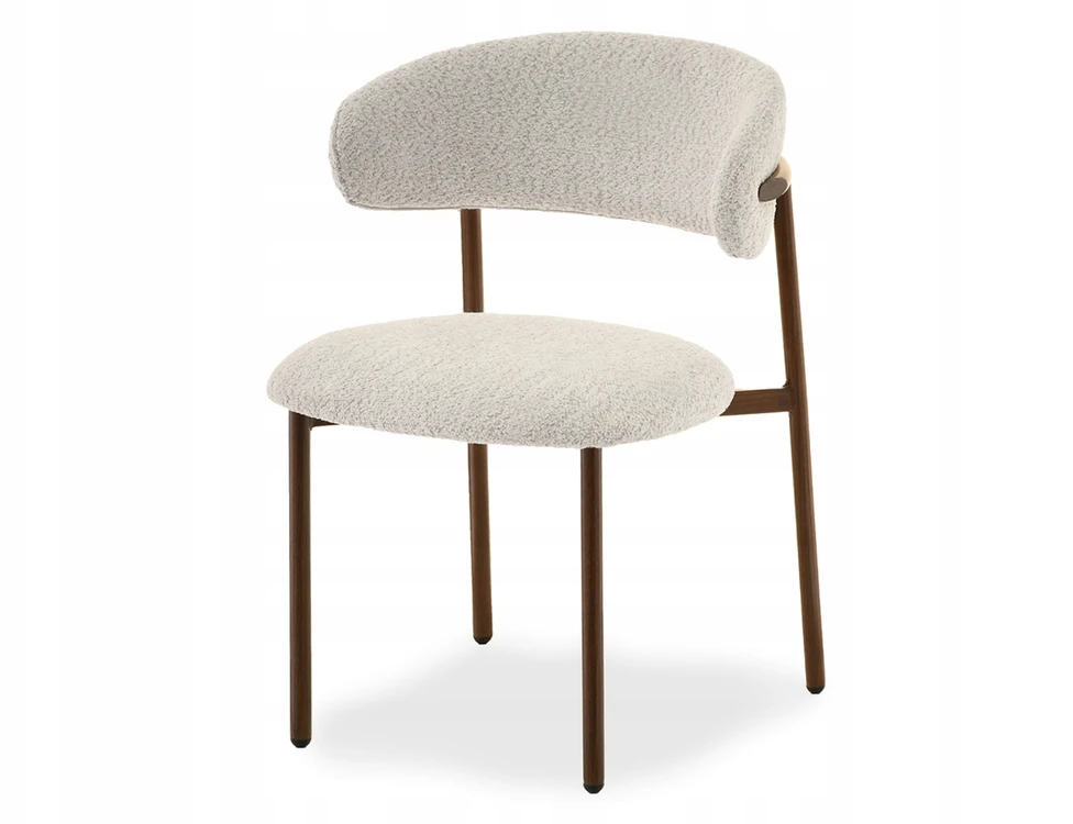 Mebel Partner DIZAININĖ VALGOMO KĖDĖ LAMB BEIGE IZOLDA METAL GRAIKIETŲ RIEŠUTŲ PAGRINDAS