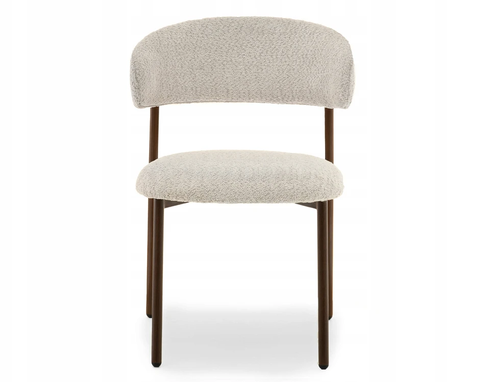 Mebel Partner DIZAININĖ VALGOMO KĖDĖ LAMB BEIGE IZOLDA METAL GRAIKIETŲ RIEŠUTŲ PAGRINDAS