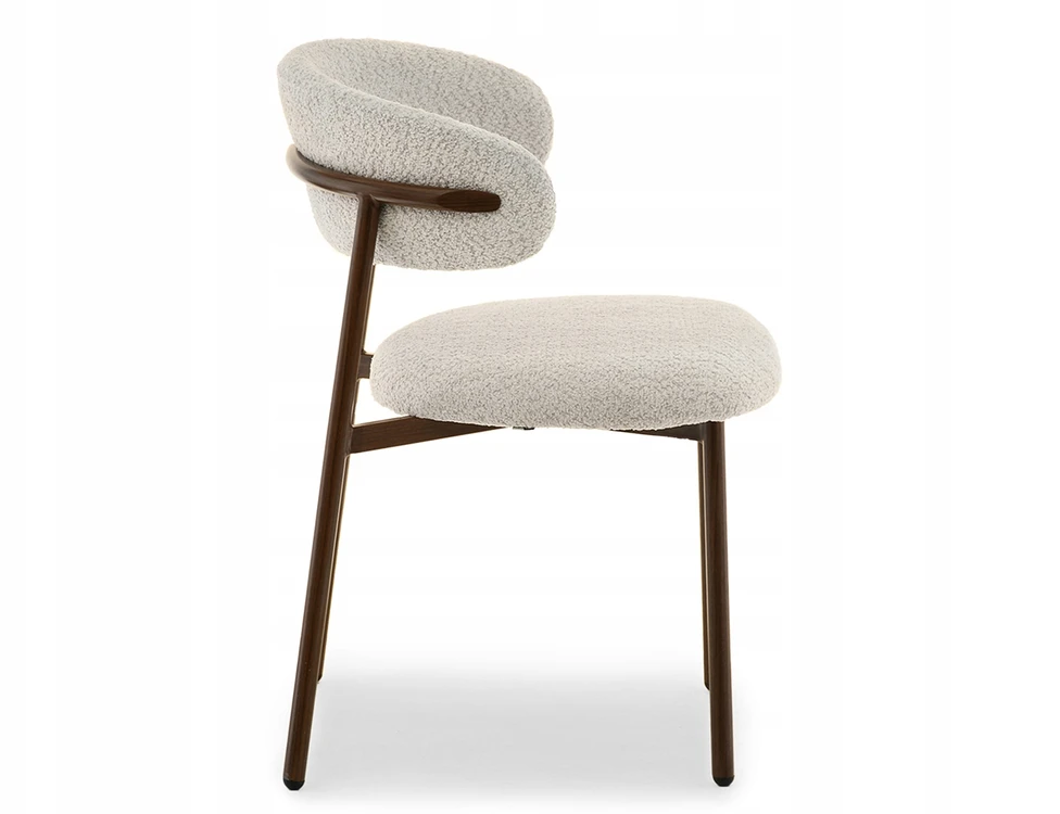 Mebel Partner DIZAININĖ VALGOMO KĖDĖ LAMB BEIGE IZOLDA METAL GRAIKIETŲ RIEŠUTŲ PAGRINDAS