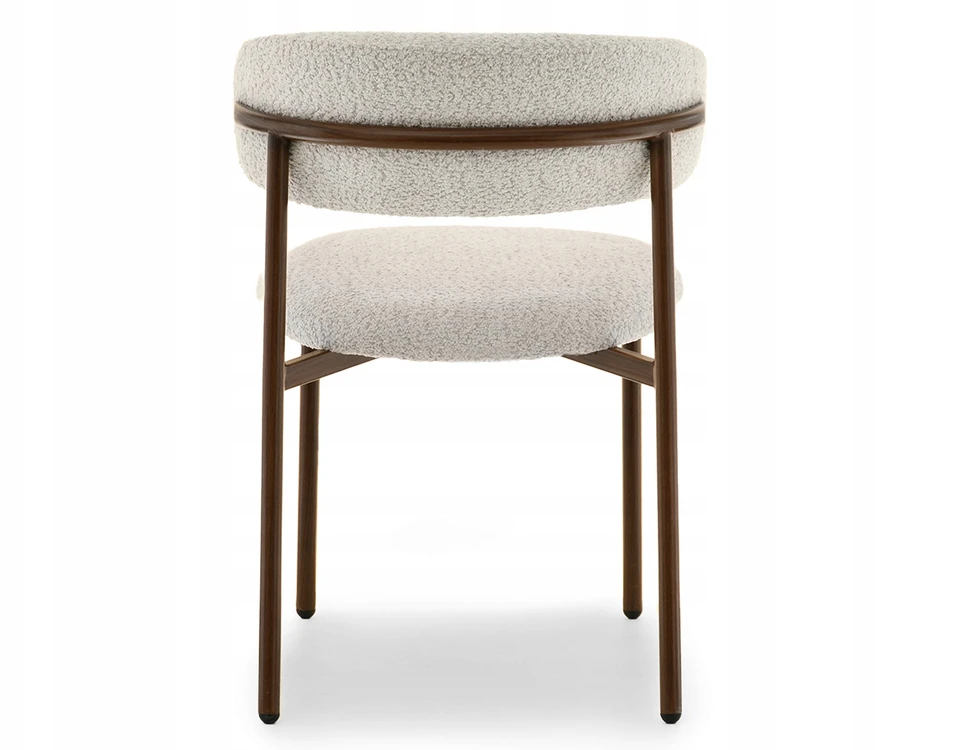 Mebel Partner DIZAININĖ VALGOMO KĖDĖ LAMB BEIGE IZOLDA METAL GRAIKIETŲ RIEŠUTŲ PAGRINDAS