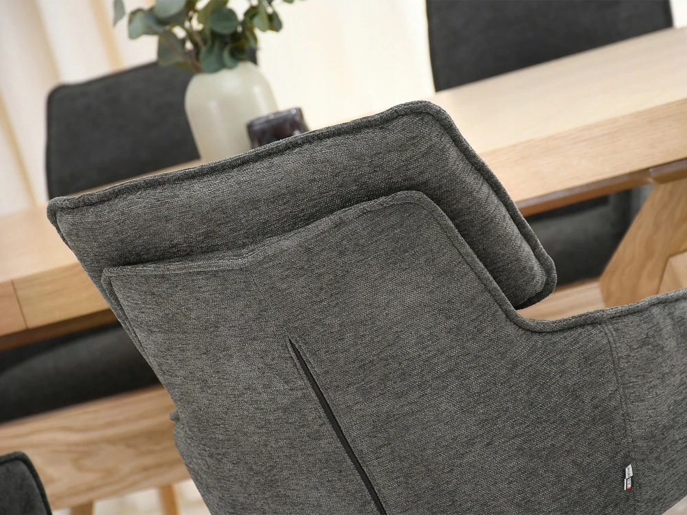 Mebel Partner DORIAN GRAPHITE ĄŽUOLO SUKAMOJI KĖDĖ SU AUKŠTA NUGARA IR PORANKIAIS