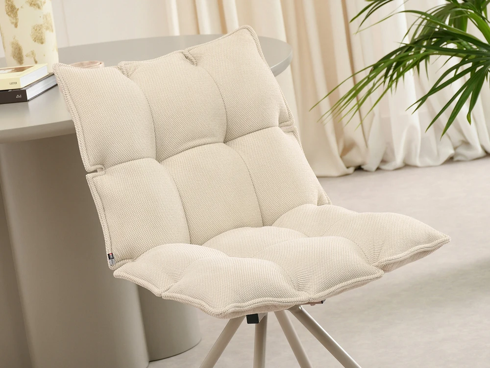 Mebel Partner Dygsniuota SUKAMAMA KĖDĖ VALKOJOJE BE RANKŲ ATRAŠKŲ KREMINĖ AMIR BEIGE