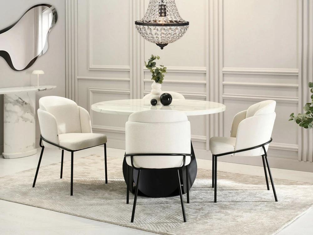 Mebel Partner ELEGANTINGO STILIO KREMINĖ VALGOMO KĖDĖ CONRAD BUCKET Juodas LEGS