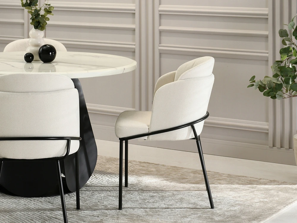 Mebel Partner ELEGANTINGO STILIO KREMINĖ VALGOMO KĖDĖ CONRAD BUCKET Juodas LEGS
