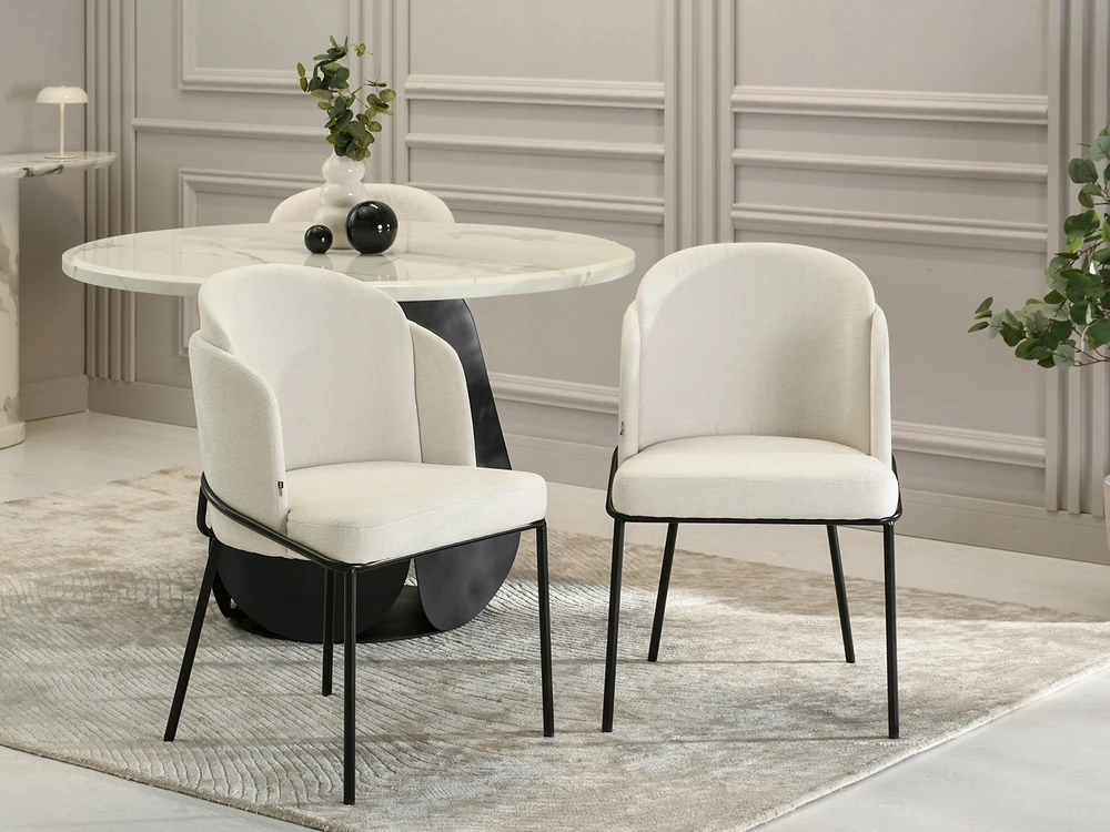 Mebel Partner ELEGANTINGO STILIO KREMINĖ VALGOMO KĖDĖ CONRAD BUCKET Juodas LEGS