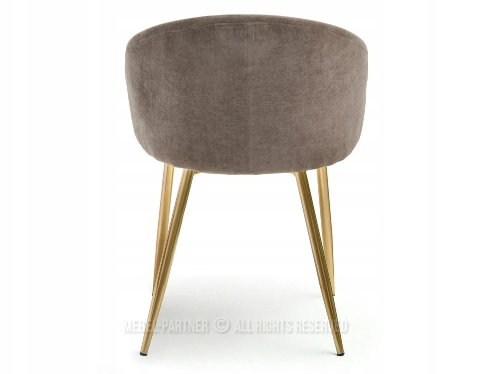 Mebel Partner ELEGANTIŠKA KĖDĖ ANT AUKSINIŲ KOJŲ CLARA SAND GLAMOUR