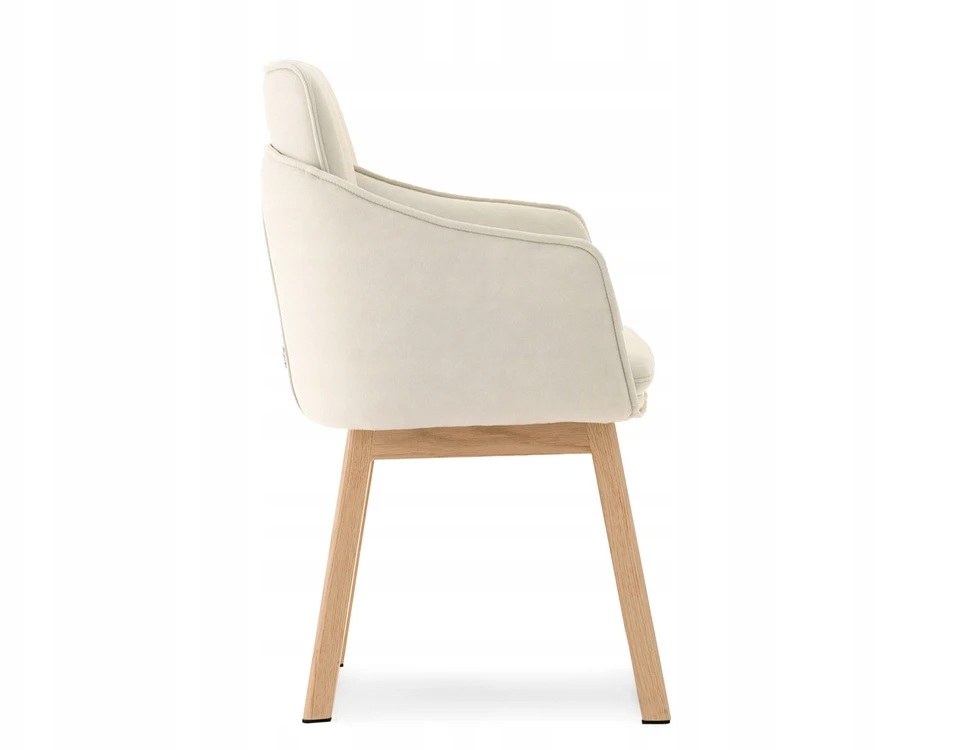 Mebel Partner ELEGANTIŠKA VALGOMO KĖDĖ SU RANKŲ ATRAMAIS MISTRAL BACKET BEIGE Ąžuolo
