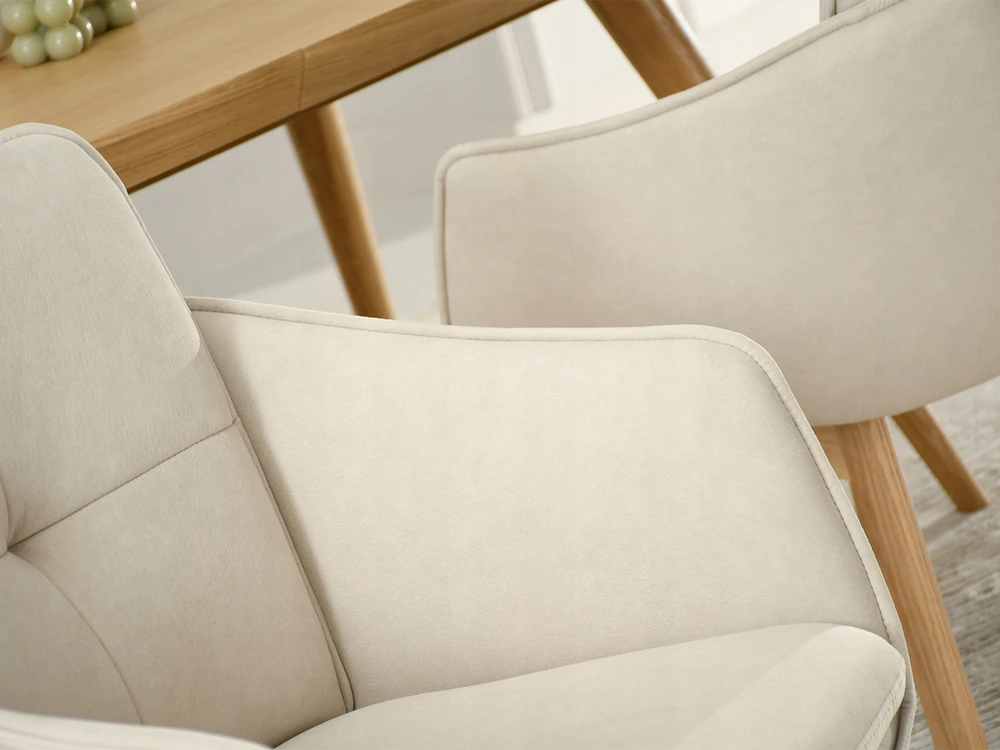 Mebel Partner ELEGANTIŠKA VALGOMO KĖDĖ SU RANKŲ ATRAMAIS MISTRAL BACKET BEIGE Ąžuolo