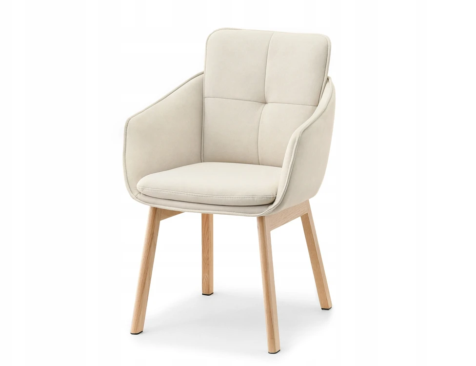 Mebel Partner ELEGANTIŠKA VALGOMO KĖDĖ SU RANKŲ ATRAMAIS MISTRAL BACKET BEIGE Ąžuolo