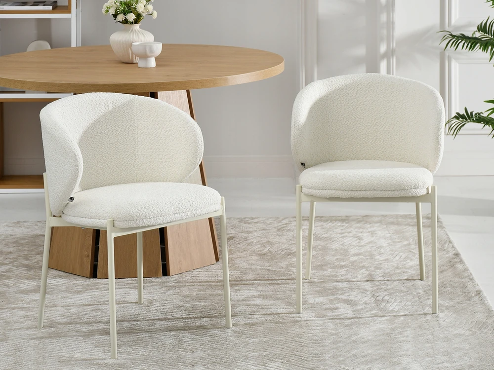 Mebel Partner ELEGANTIŠKAS MINŠTAS KIAUŠAS KĖDĖS ŠVIESUS KREMAS MAREN CREAM LEGS