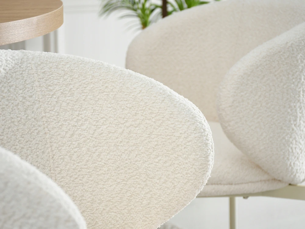 Mebel Partner ELEGANTIŠKAS MINŠTAS KIAUŠAS KĖDĖS ŠVIESUS KREMAS MAREN CREAM LEGS