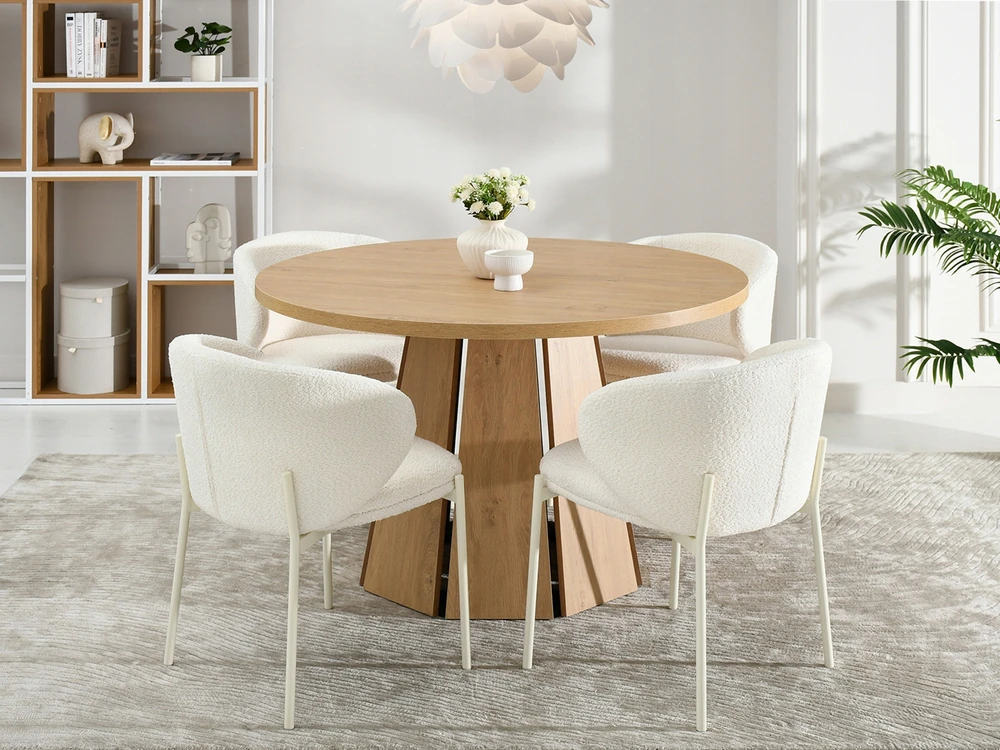 Mebel Partner ELEGANTIŠKAS MINŠTAS KIAUŠAS KĖDĖS ŠVIESUS KREMAS MAREN CREAM LEGS
