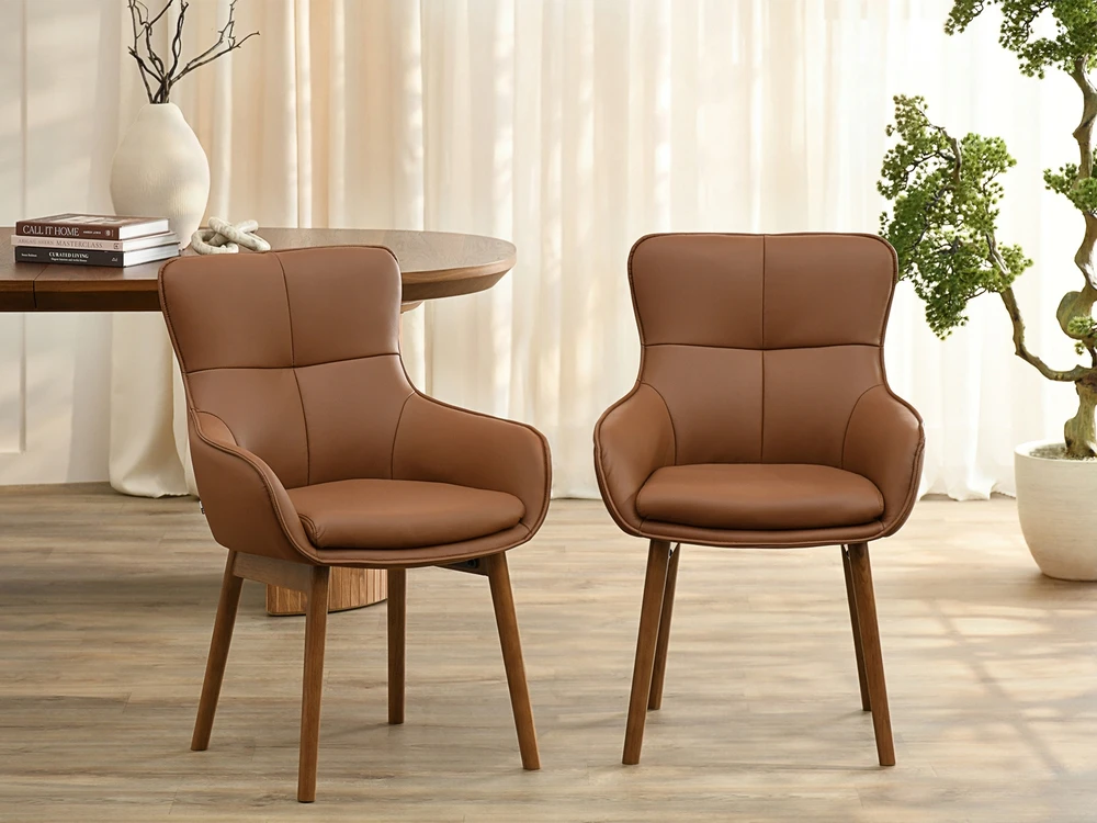 Mebel Partner ELEGANTIŠKOS ODINĖS KĖDĖS SU SIUVĖMIS IR RANKŲ ATRAŠKAIS CORDIA GRAIKIETŲ RIEŠUTŲ
