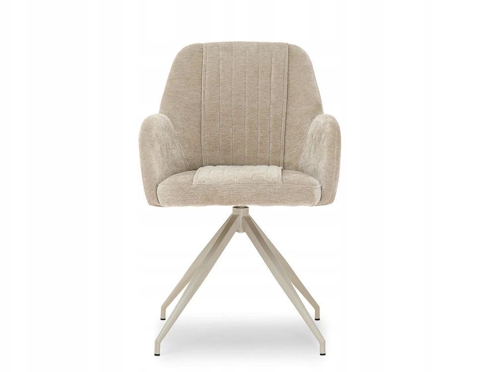 Mebel Partner ELEGANTIŠKOS SUKAMOS KĖDĖS SU STILINGIAIS SIŪVE SVETAINEI CHIARA BEIGE