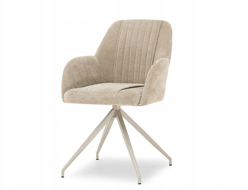 Mebel Partner ELEGANTIŠKOS SUKAMOS KĖDĖS SU STILINGIAIS SIŪVE SVETAINEI CHIARA BEIGE