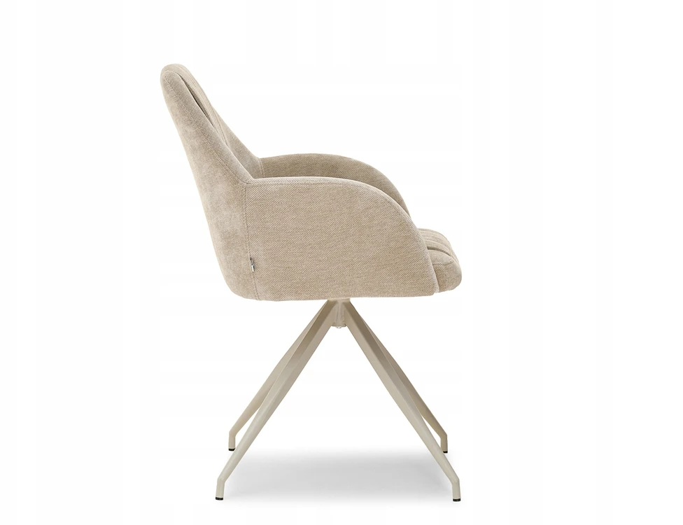 Mebel Partner ELEGANTIŠKOS SUKAMOS KĖDĖS SU STILINGIAIS SIŪVE SVETAINEI CHIARA BEIGE