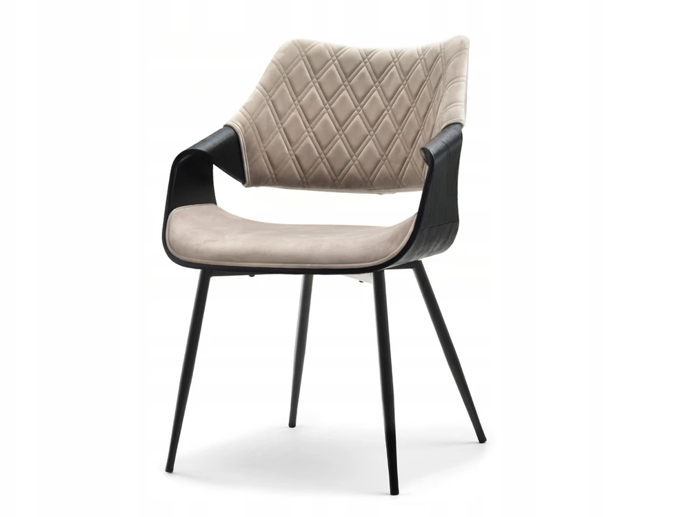 Mebel Partner ELEGANTIŠKOS SUlenktos MEDINĖS KĖDĖS SU DAUGINĖTA ATGALĖS RENZO Juodas BEIGE