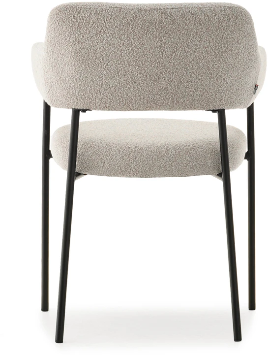 Mebel Partner ELEGANTIŠKOS SVETAINES KĖDĖS SU PONKČIAIS ​​BEIGE BOUCLE ERWIN Juodas