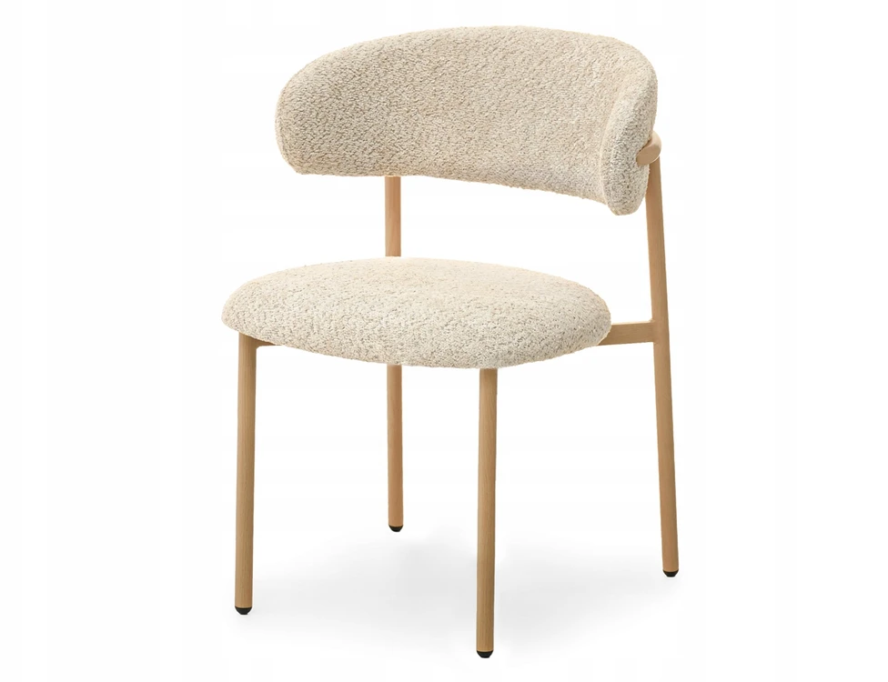 Mebel Partner JAPANDI STYLE BEIGE IZOLDA KĖDĖ SU ĄŽUOLO METALINIU PAGRINDU