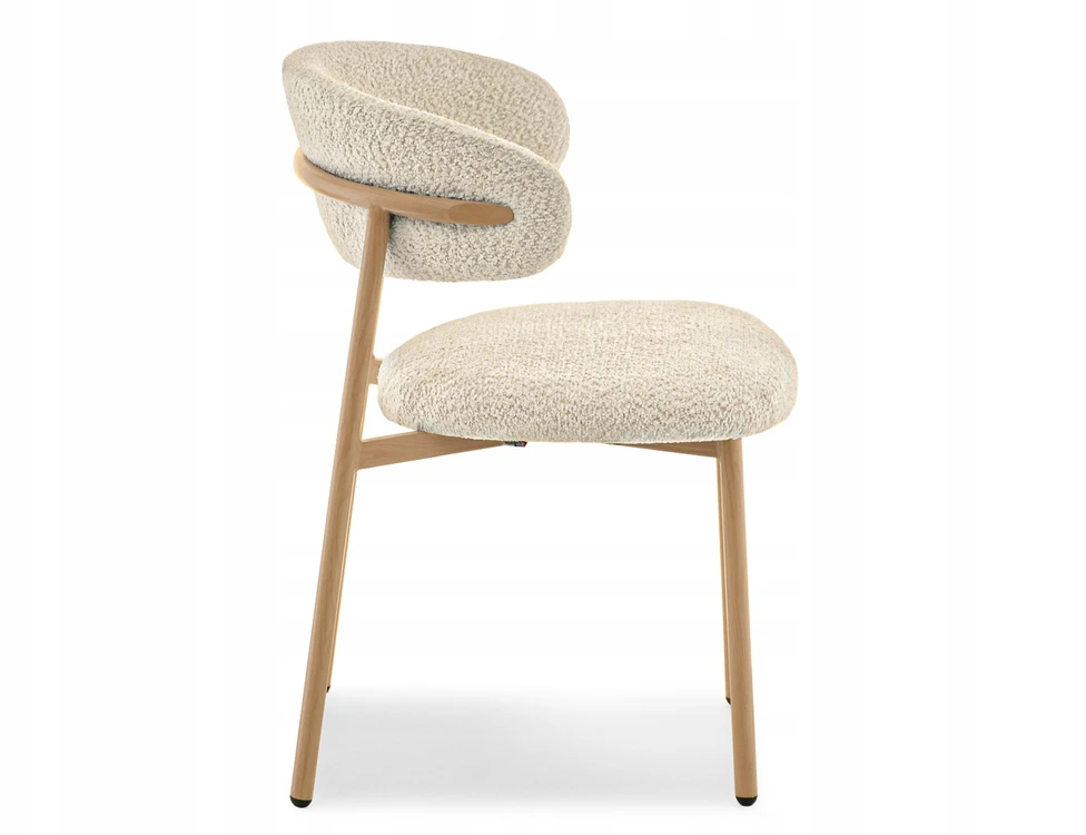 Mebel Partner JAPANDI STYLE BEIGE IZOLDA KĖDĖ SU ĄŽUOLO METALINIU PAGRINDU