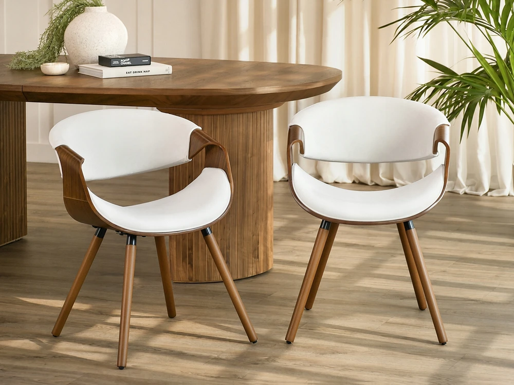 Mebel Partner KAUŠAS KĖDĖ PAGAMINTA IŠ LENKTO MEDINIO VELIŪRO LENKTO GRAIKIŲ RIEŠUTŲ ŠVIESUS KREMĖS