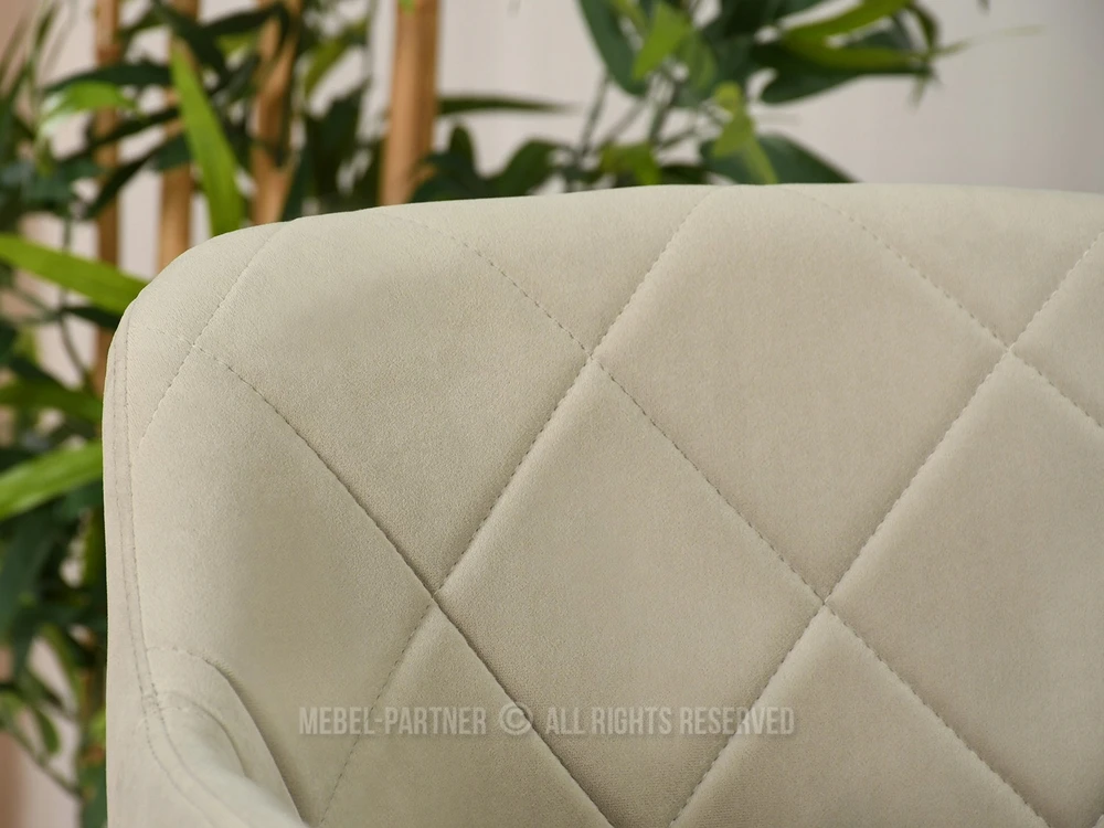 Mebel Partner KAUŠINĖ KĖDĖ SU SUSIŪSTU ATGALĖJU IŠ VELIŪRO IR MEDIENOS SAMBOR BEIGE Ąžuolo