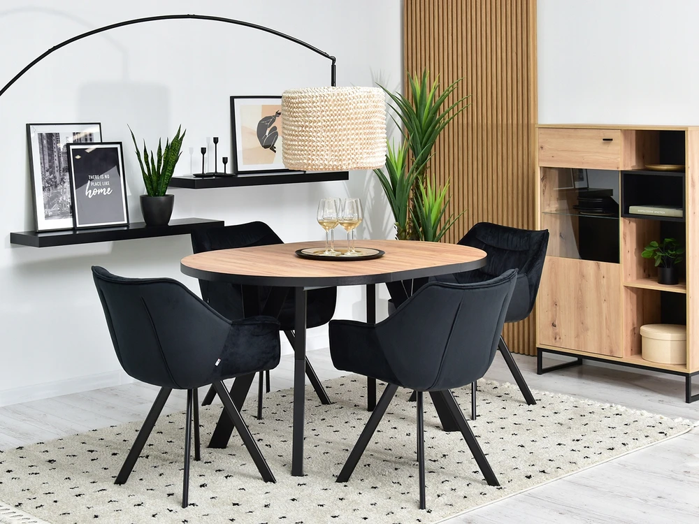 Mebel Partner KĖDĖ SU PORANKIAIS BRANTUOTA VELŪRA NADIA Juodas