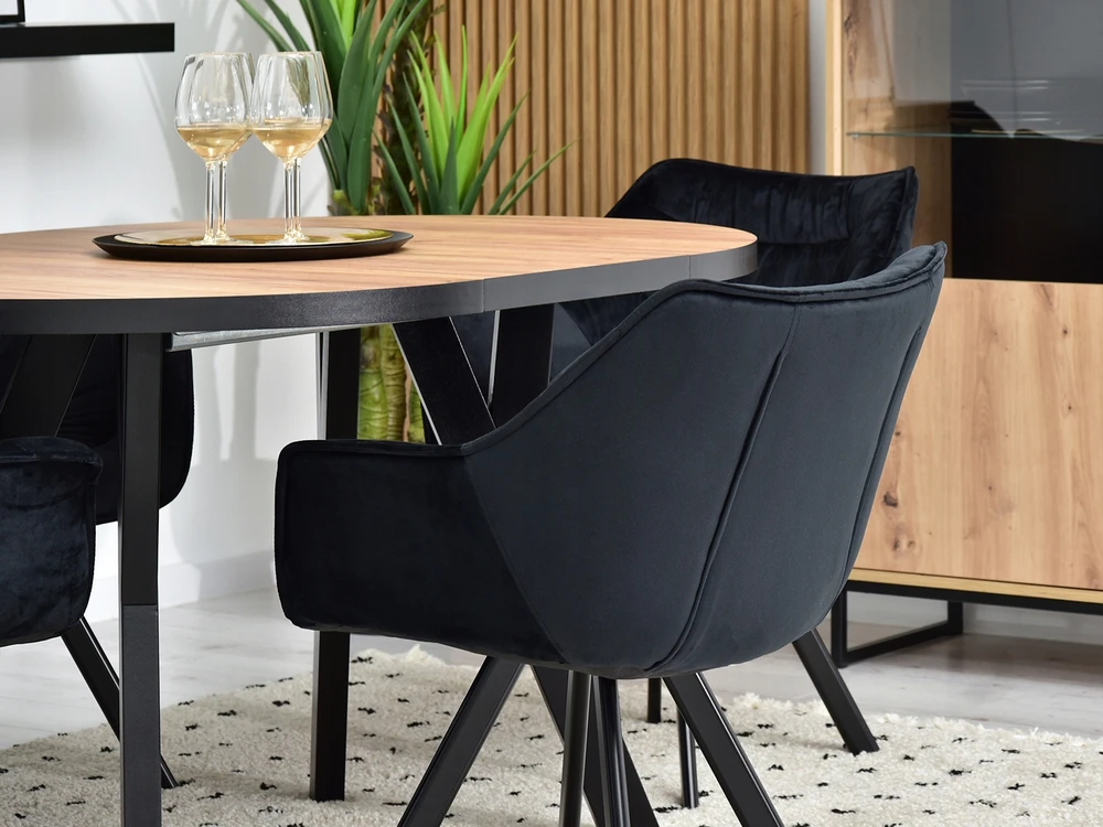 Mebel Partner KĖDĖ SU PORANKIAIS BRANTUOTA VELŪRA NADIA Juodas