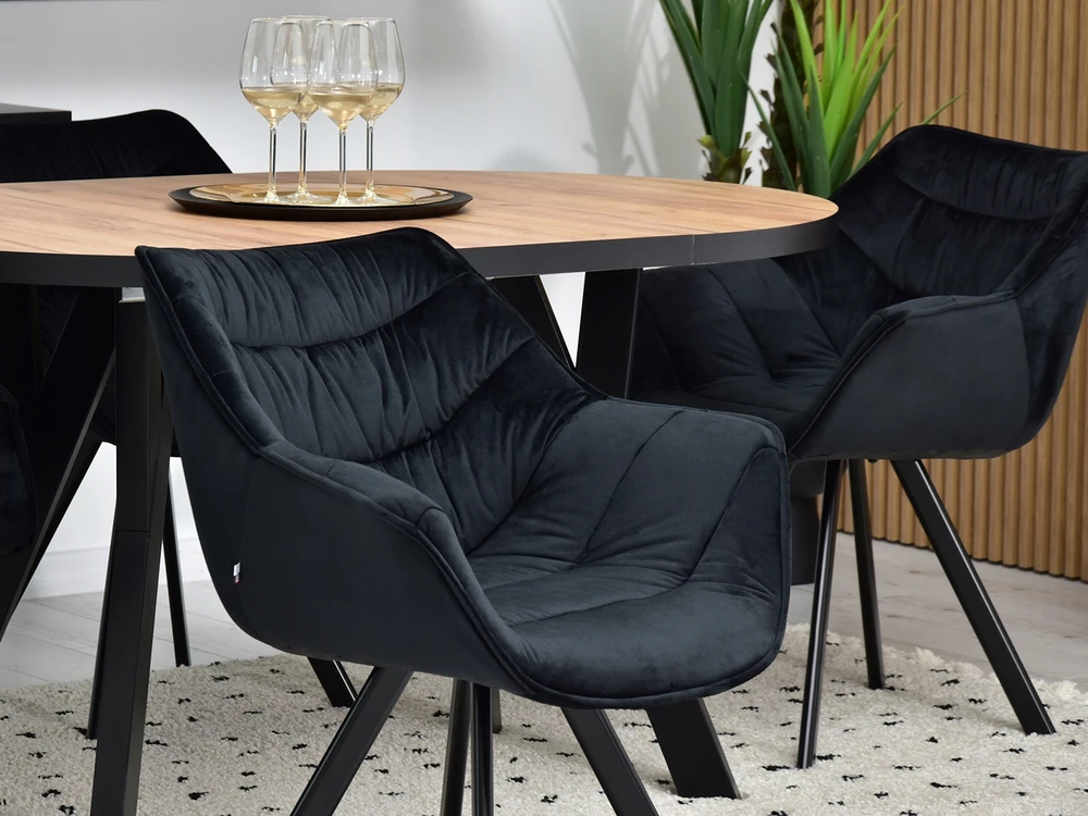 Mebel Partner KĖDĖ SU PORANKIAIS BRANTUOTA VELŪRA NADIA Juodas
