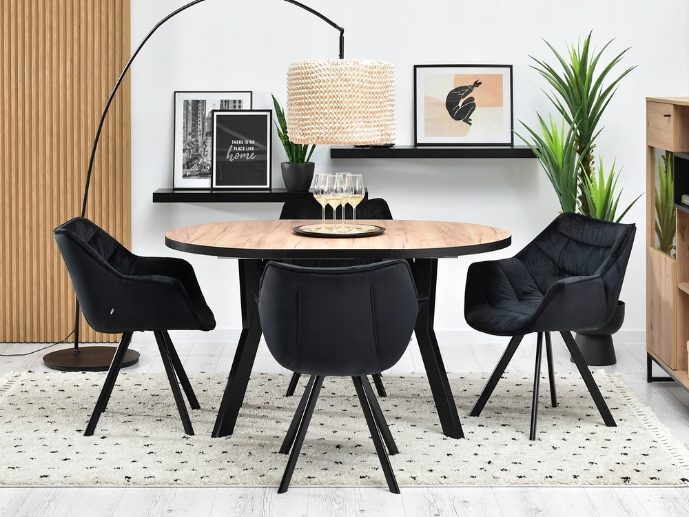 Mebel Partner KĖDĖ SU PORANKIAIS BRANTUOTA VELŪRA NADIA Juodas