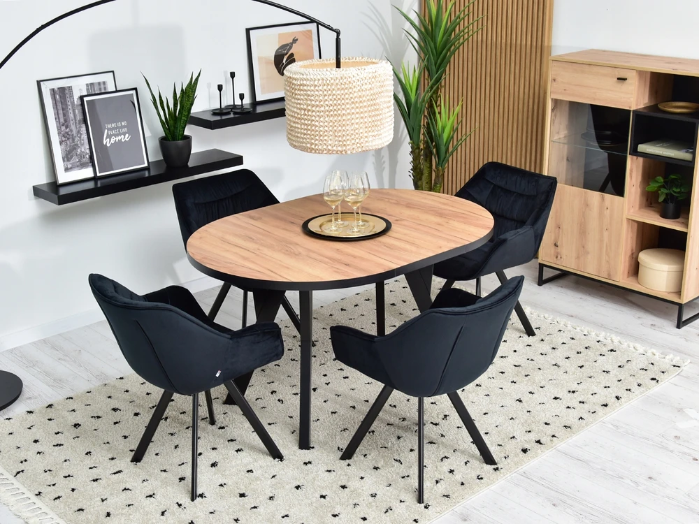 Mebel Partner KĖDĖ SU PORANKIAIS BRANTUOTA VELŪRA NADIA Juodas