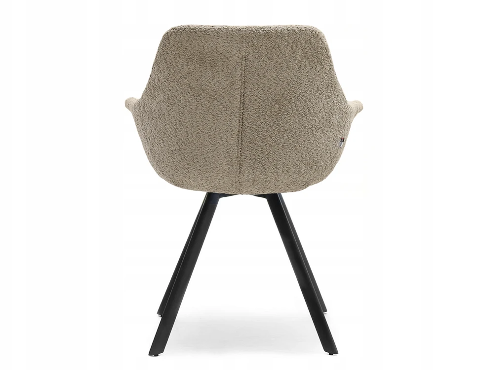 Mebel Partner KIAUŠINĖ KĖDĖ SU RANKŲ ATRAŠKAIS MAIRAUS AUDINIO BOUCLE MIRA BEIGE