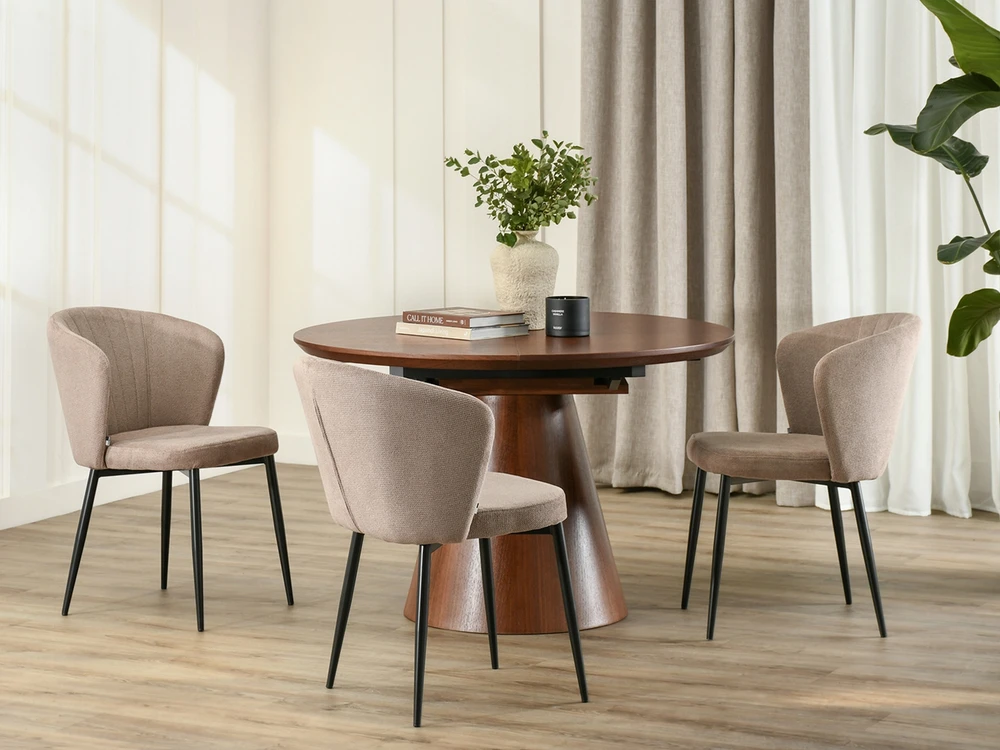 Mebel Partner LABAI PATOGI, LENGVA, MINKŠTA KĖDĖ IŠ BEIGE ZITA AUDINIO PATALPŲ SVETAINEI