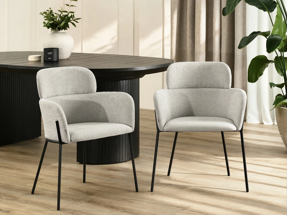 Mebel Partner MADINGA KIAUŠINĖ KĖDĖ SU porankiais VALGOMOSIUI Pilkas BIAGIO Juodas
