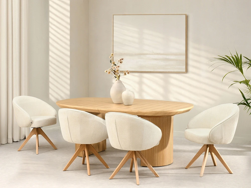Mebel Partner MADINGA KIAUŠO VALGOMO KĖDĖ, MINŠTA, SUKIAMA pavėsinė, Ąžuolo koja